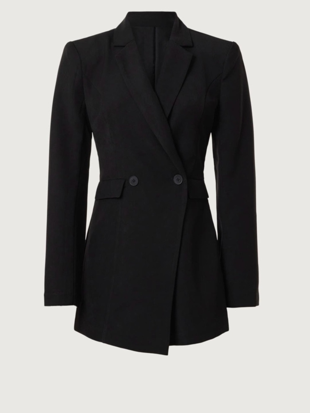 Black Double-Breasted Women's Blazer Romper